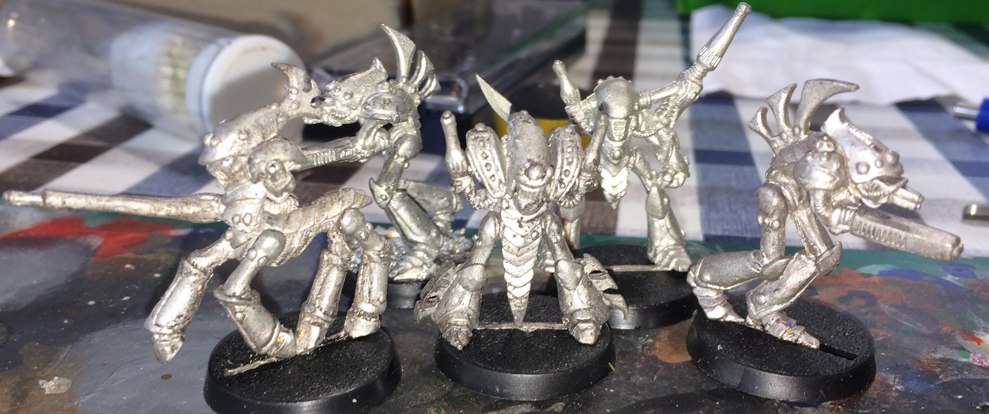 4 Figurines Warhammer Epic Eldar Deathstalker - Canons Prism - Metal - 1991 - Games Workshop